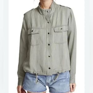 Rails Collins Military Sage Green Women Sz S Linen Blend Chic Versatile Jacket